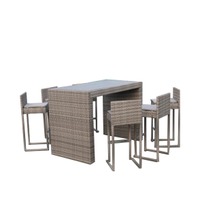 Стулья Барный комплект мебели Джордж, 6 посадочных мест, серый фото